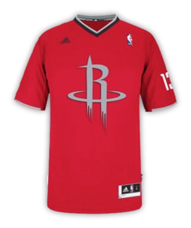 NBA Jersey Database, Houston Rockets BIG Color Christmas Jersey 2012