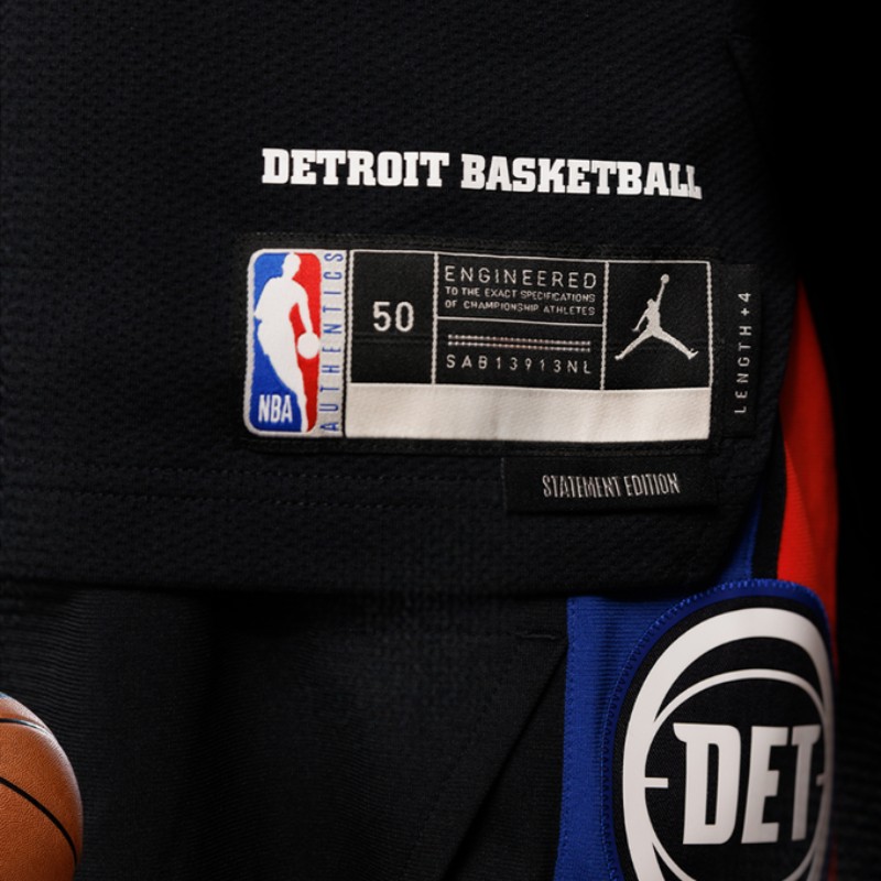 Detroit #Pistons unveil new Statement Edition uniform for 2022-23 season,  the black uni features red and blue stripes across the chest and…
