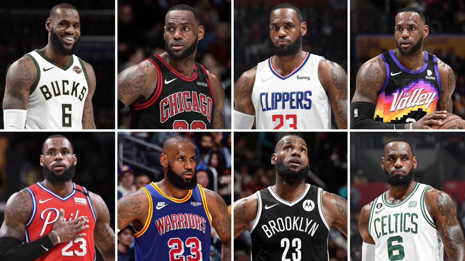 LeBron James wears multiple jerseys from NBA teams he's never played at