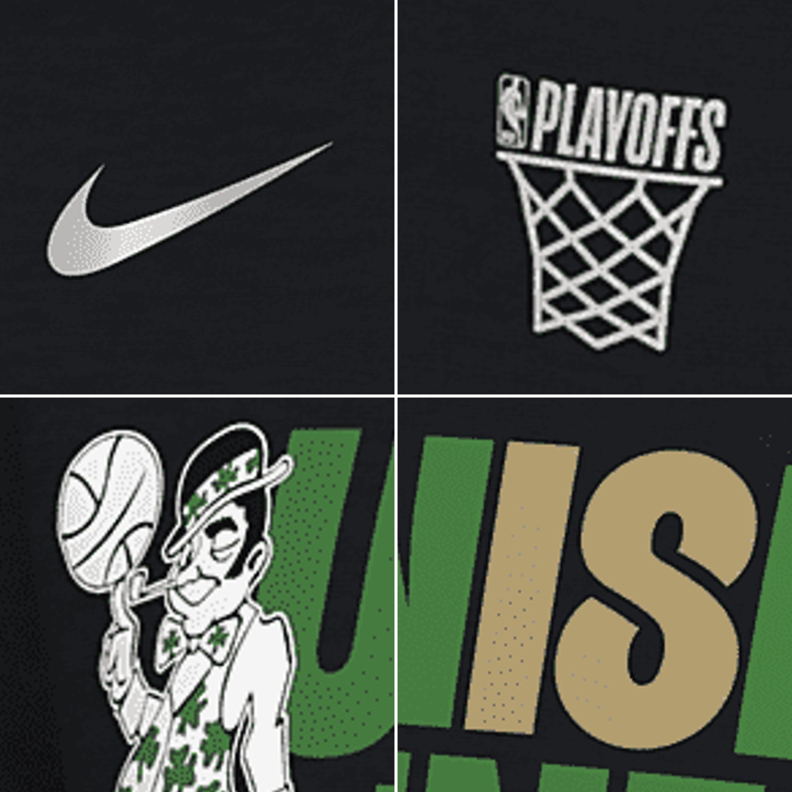 Boston Celtics Nike NBA Playoff Shirt, Big BOS Logo Tshirt - High