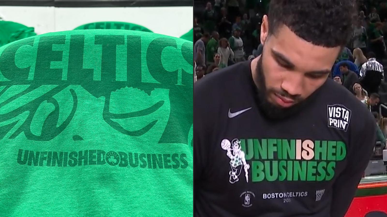 Premium Boston Celtics Nike 2023 NBA Playoffs Unfinished Business shirt,  hoodie, sweater, long sleeve and tank top