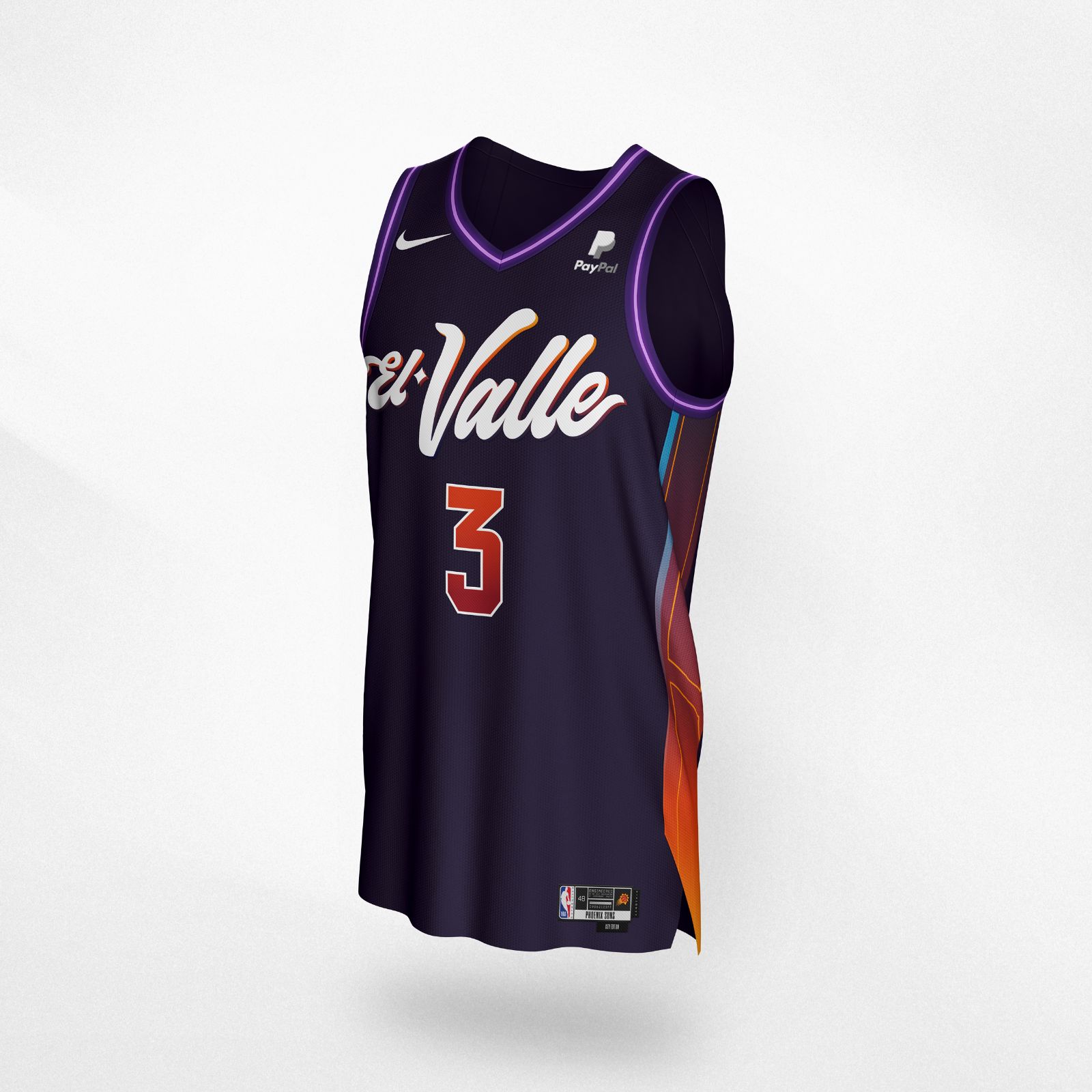 Nike NBA Phoenix Suns City Edition 2024 Blank Jersey El Valle Size 48 L